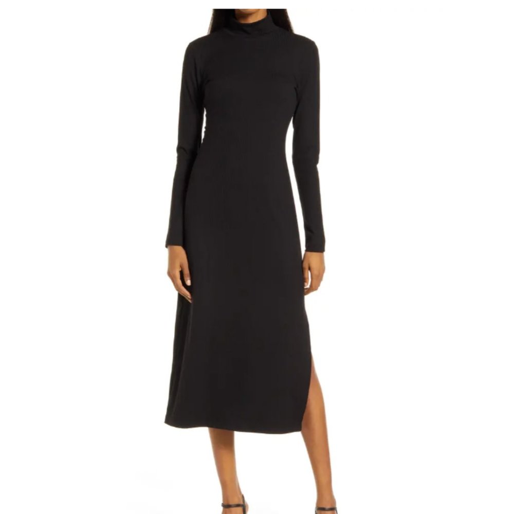NWOT Black Mock-Neck Charles Henry Dress, Sz S